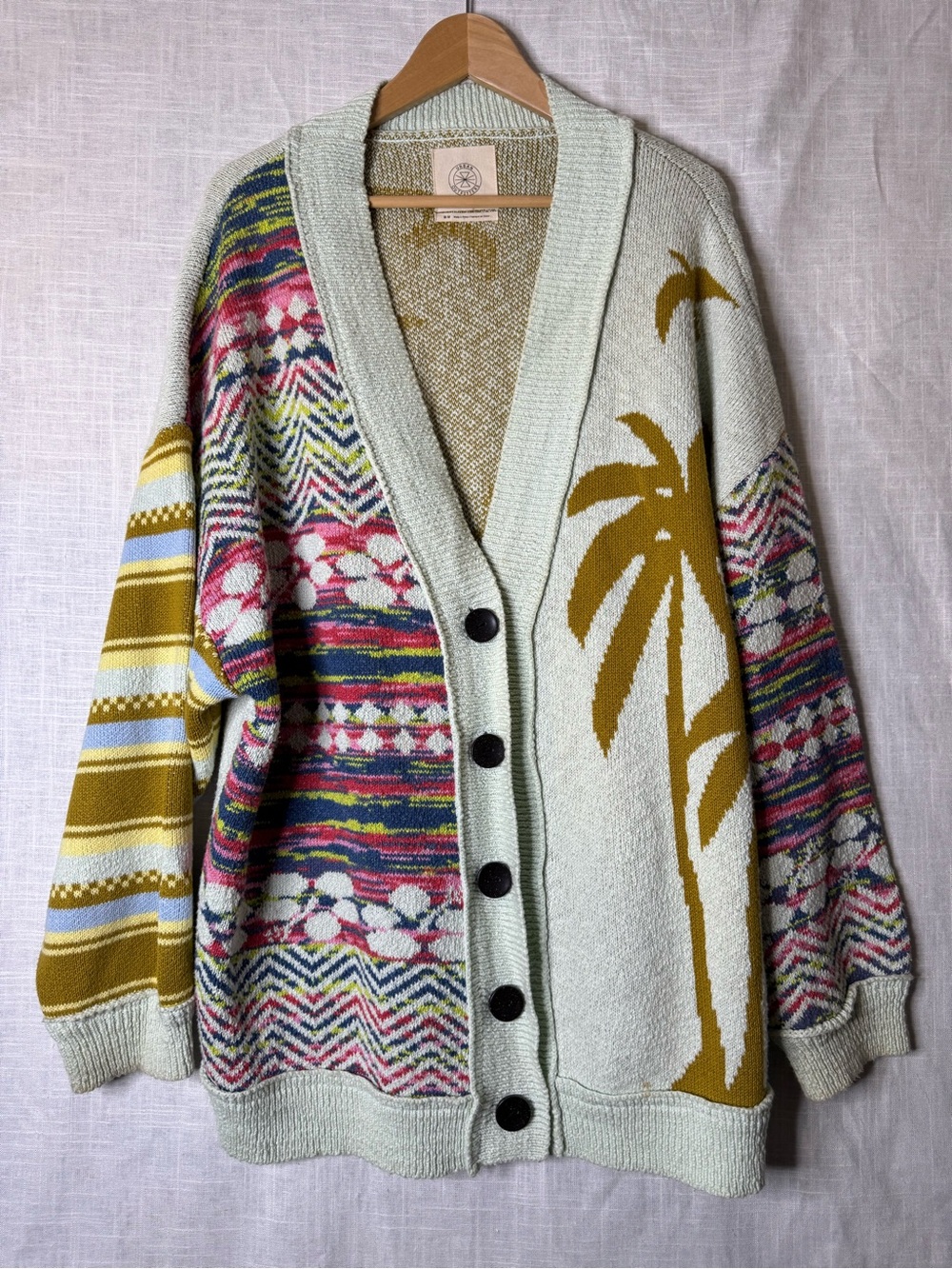 Urban Outfitters Olive and Cream Knit Sweater